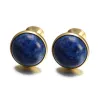 Luxurious round cufflinks - with blue lapis stone