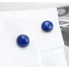 Luxurious round cufflinks - with blue lapis stone