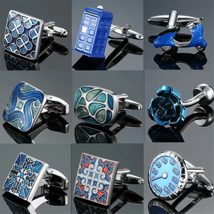 Luxe vintage manchetknopen - vierkant / rond / blauw / groen / kristalManchetknopen