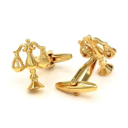Elegante goldene Manschettenknöpfe - Waage der Gerechtigkeit