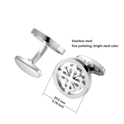 Elegant silver round cufflinks - crusaders - stainless steel