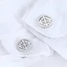 Elegante silberne runde Manschettenknöpfe - Kreuzfahrer - Edelstahl