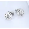 Elegant silver round cufflinks - crusaders - stainless steel