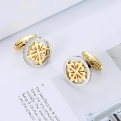 Elegant silver / gold round cufflinks - crusaders - stainless steelCufflinks