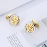 Elegant silver / gold round cufflinks - crusaders - stainless steelCufflinks