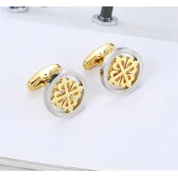 Elegant silver / gold round cufflinks - crusaders - stainless steelCufflinks