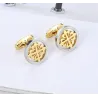 Elegant silver / gold round cufflinks - crusaders - stainless steelCufflinks