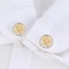 Elegant silver / gold round cufflinks - crusaders - stainless steelCufflinks