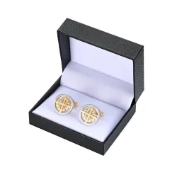 Elegant silver / gold round cufflinks - crusaders - stainless steelCufflinks