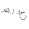 Fashionable silver cufflinks - fishing hook