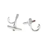 Fashionable silver cufflinks - fishing hook