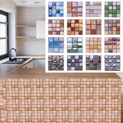 Mosaic style wall sticker - waterproof self adhesive tiles - 10 * 10 cm - 10 pieces