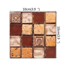 Mosaic style wall sticker - waterproof self adhesive tiles - 10 * 10 cm - 10 pieces