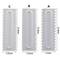 Decorative cream spatula - scraper - irregular teeth / edge