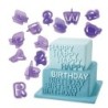 Plastic cake mold - cookie cutter - alphabet letters / numbers - 40 pieces
