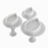 Utensilios para hornearCookie cutter mold - decorative icing plunger - leaf shape - 3 pieces