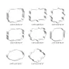 Cookie cutter mold - oval / rectangle / square - stainless steel - 8 pieces