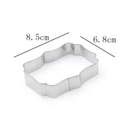 Cookie cutter mold - oval / rectangle / square - stainless steel - 8 pieces