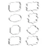 Cookie cutter mold - oval / rectangle / square - stainless steel - 8 pieces