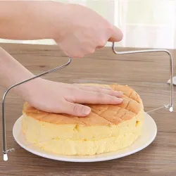 Cake slicer - stainless steel wire - adjustable height