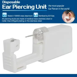 Ear / body piercing - gun / crystal stud - sterile - disposable