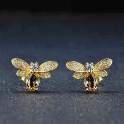 Elegante Ohrstecker - Kristallbiene