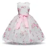Luxus Mädchen Kleid - Blumenmuster & Schleife