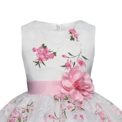 Luxus Mädchen Kleid - Blumenmuster & Schleife