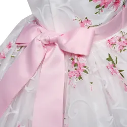 Luxus Mädchen Kleid - Blumenmuster & Schleife