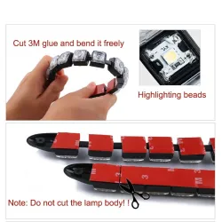 DRL car light - super bright - flexible Led strip - waterproof - 2 pieces