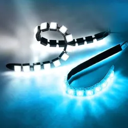 Luce per auto DRL - super luminosa - striscia LED flessibile - impermeabile - 2 pezzi