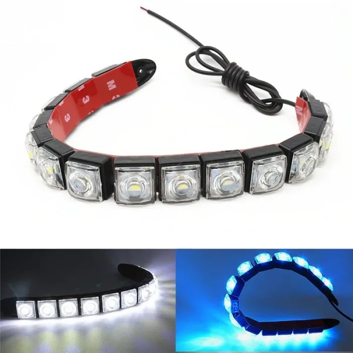 Luce per auto DRL - super luminosa - striscia LED flessibile - impermeabile - 2 pezzi