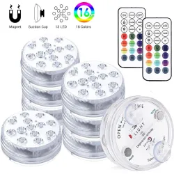 Submersible / underwater light - for aquarium / bathtub - 13LED - 16 RGB - IP68 - with RF remote