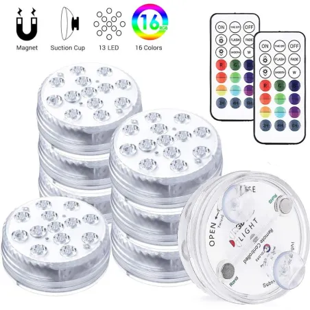 Oświetlenie zanurzalne / podwodne - do akwarium / wanny - 13LED - 16 RGB - IP68 - z pilotem RFŚwiatła