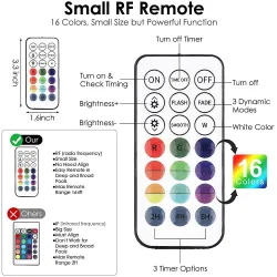 Oświetlenie zanurzalne / podwodne - do akwarium / wanny - 13LED - 16 RGB - IP68 - z pilotem RFŚwiatła
