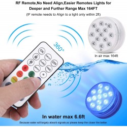 Submersible / underwater light - for aquarium / bathtub - 13LED - 16 RGB - IP68 - with RF remote