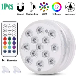 Oświetlenie zanurzalne / podwodne - do akwarium / wanny - 13LED - 16 RGB - IP68 - z pilotem RFŚwiatła