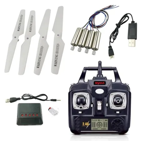 Syma X5 X5C X5C-1 RC Quadcopter - kabel USB - śmigła - ładowarka - silnik - pilot - części zamienneAkcesoria