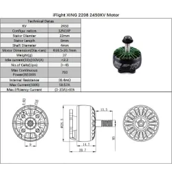 IFlight - motor - XING X2208 2208 1800KV 2450KV 2-6S FPV - voor DIY RC-racedroneMotor