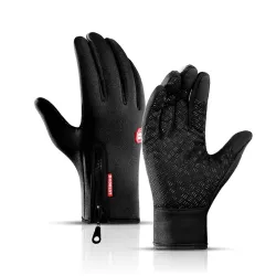 Winterwarme Handschuhe - Touchscreen - wasserdicht - mit Reißverschluss - unisex
