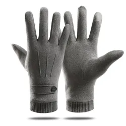 Elegante warme Handschuhe – Touchscreen-Funktion – mit Zierknopf