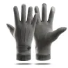 Luvas quentes elegantes - função touchscreen - com botão decorativo
