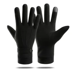 Elegante varme handsker - touchscreen funktion - med en dekorativ knap