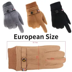 Winter-Wildlederhandschuhe - Touchscreen-Funktion - winddicht - rutschfest - unisex