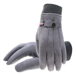 Winter-Wildlederhandschuhe - Touchscreen-Funktion - winddicht - rutschfest - unisex
