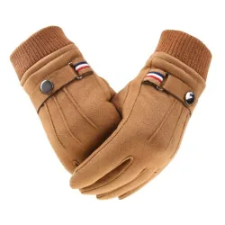 Winter-Wildlederhandschuhe - Touchscreen-Funktion - winddicht - rutschfest - unisex