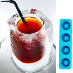 Isbitar i form av ett glas - silikonbricka - form