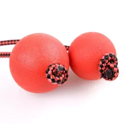 Rubber training ball for dogs - teeth cleaning - with a rope