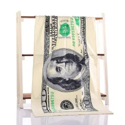 100 US dollar print - bath / beach towel - quick drying - 70 * 140cm