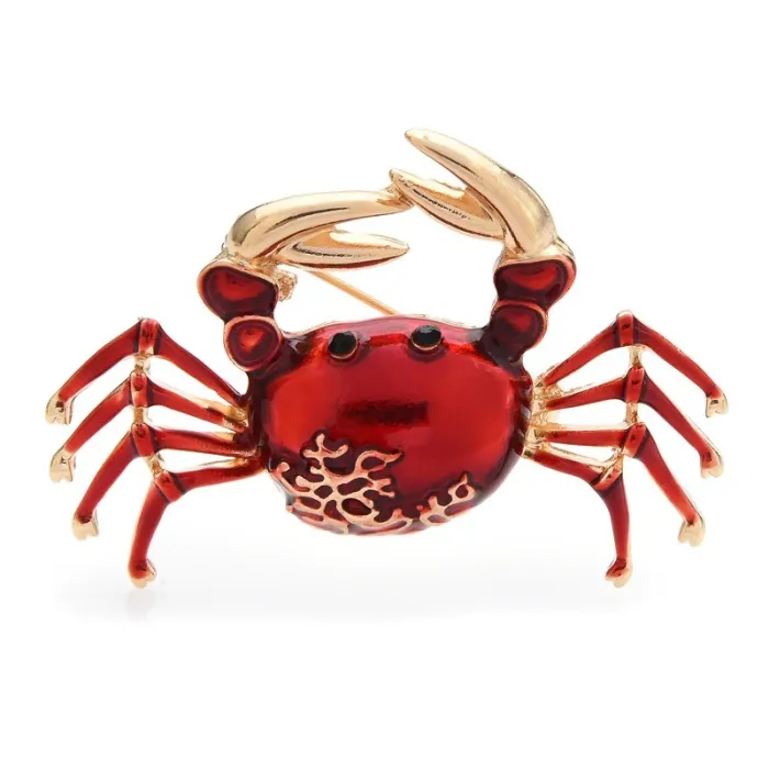 Elegant brooch - crab shaped